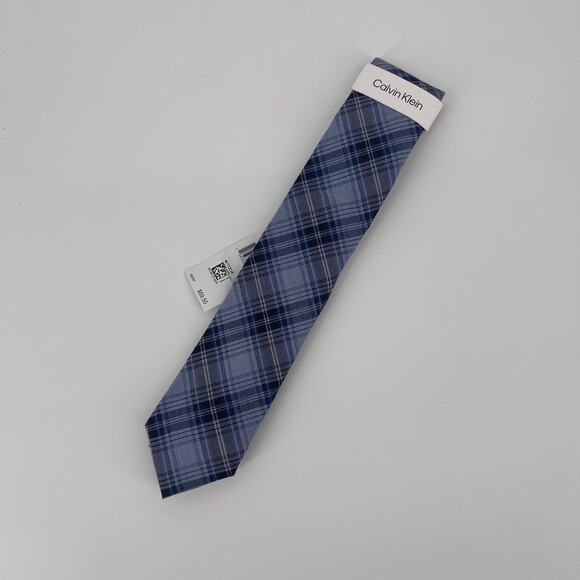 Calvin Klein Slim Plaid Tie OS - Picture 1 of 4